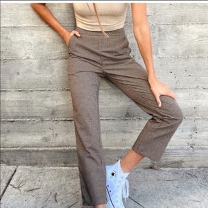 The Salty Blonde x 12th tribe brown black plaid trouser pants